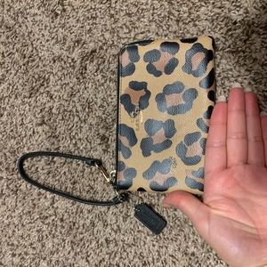 Coach leopard wristlet